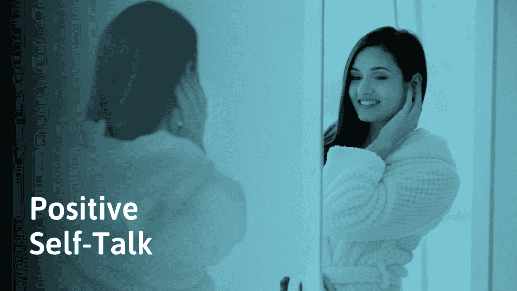 morning affirmations for self love on wall", "person repeating self love affirmation in mirror